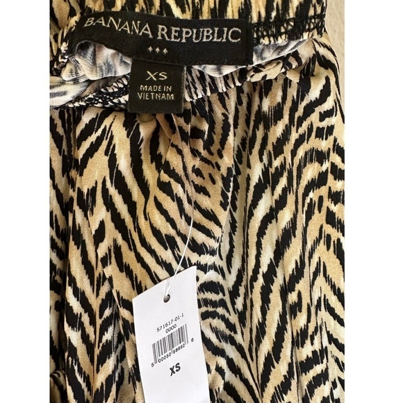 NWT Banana Republic Factory Knit Halter Black Tan Animal Print Romper - Picture 4 of 7